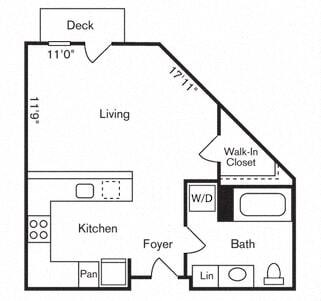 0BD, 1BTH CM 415 floor plan